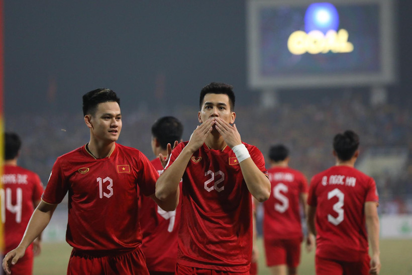 Tuyển Việt Nam đang rất gần với chức vô địch AFF Cup 2022. (Ảnh: Tá Hiển/Vietnam+)