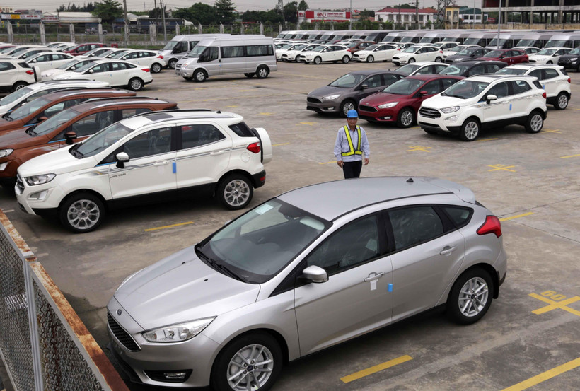 Các loại xe xuất xưởng tại nhà máy Ford Hải Dương. (Ảnh: Trần Việt/TTXVN)