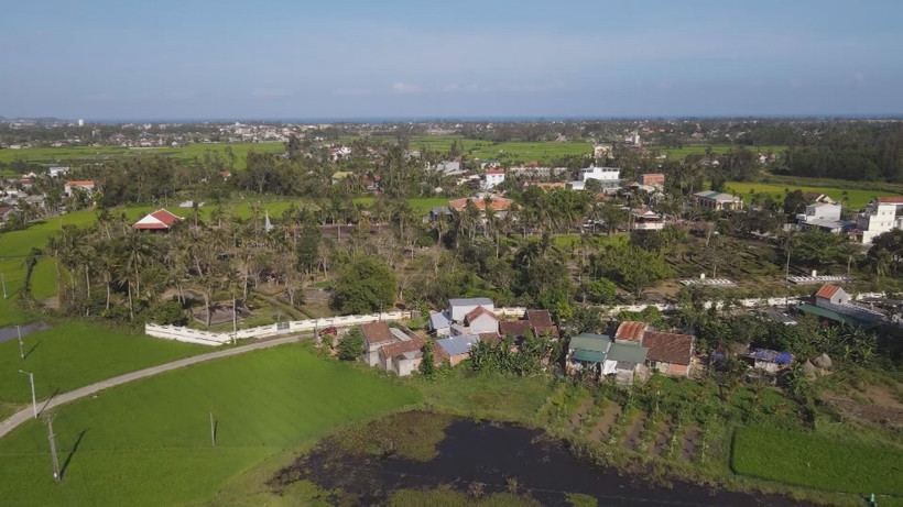 Một góc xã Tịnh Khê, thành phố Quảng Ngãi nhìn từ trên cao. (Ảnh: Đinh Hương/TTXVN)