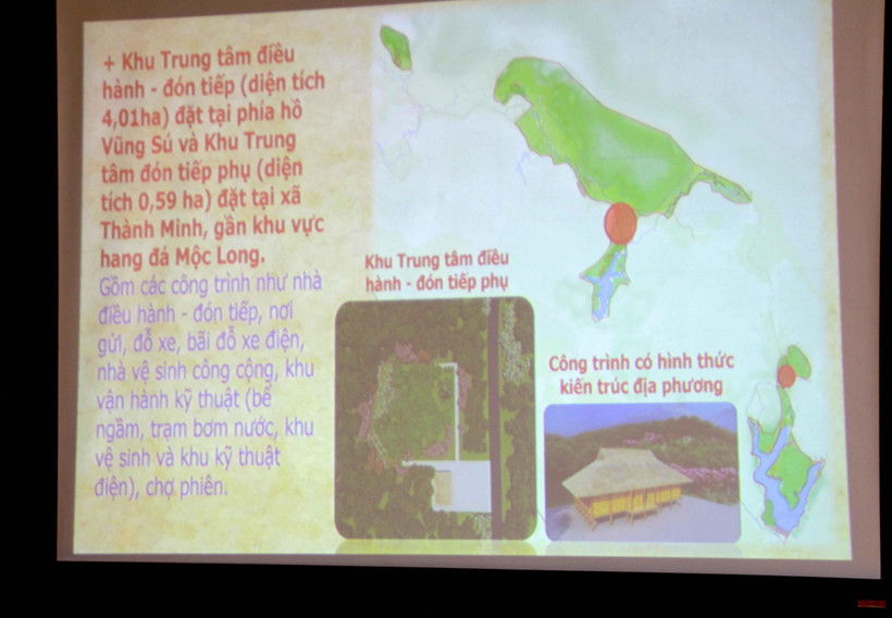 Bản vẽ quy hoạch tổng thể bảo tồn, tôn tạo và phát huy giá trị di tích khảo cổ Hang Con Moong và các di tích phụ cận. (Ảnh: Hoa Mai - TTXVN)