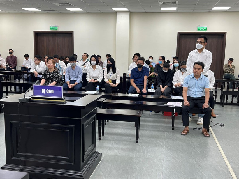 Các bị cáo tại phiên tòa. (Ảnh: Kim Anh/TTXVN)