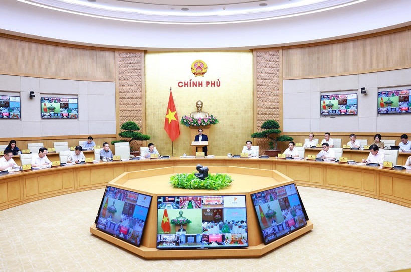 Thủ tướng Phạm Minh Chính chủ trì Phiên họp Chính phủ thường kỳ tháng Sáu năm 2024. (Ảnh: Dương Giang/TTXVN)
