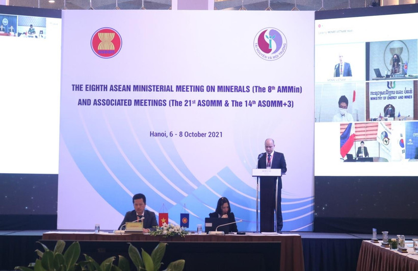 Hội nghị Quan chức cấp cao ASEAN về khoáng sản với ba nước đối thoại (Trung Quốc, Nhật Bản và Hàn Quốc) lần thứ 14 tổ chức theo hình thức trực tuyến. (Ảnh: Hùng Võ/Vietnam+)