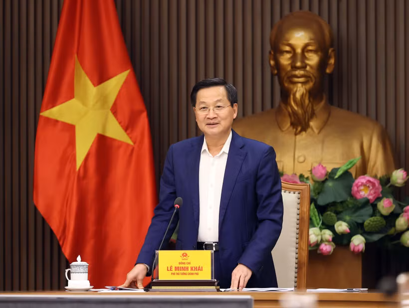 Phó Thủ tướng Lê Minh Khái phát biểu. (Ảnh: An Đăng/TTXVN)