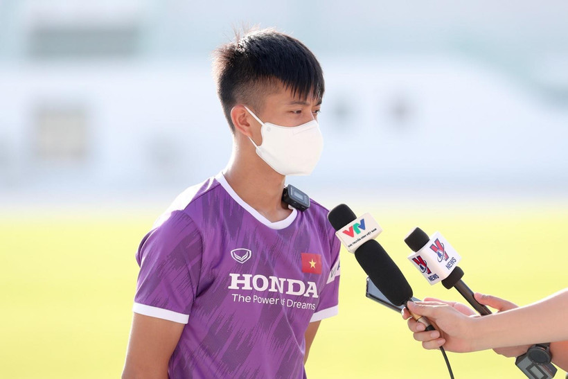 Tiền vệ Phan Văn Đức. (Ảnh: Hoàng Linh/TTXVN)