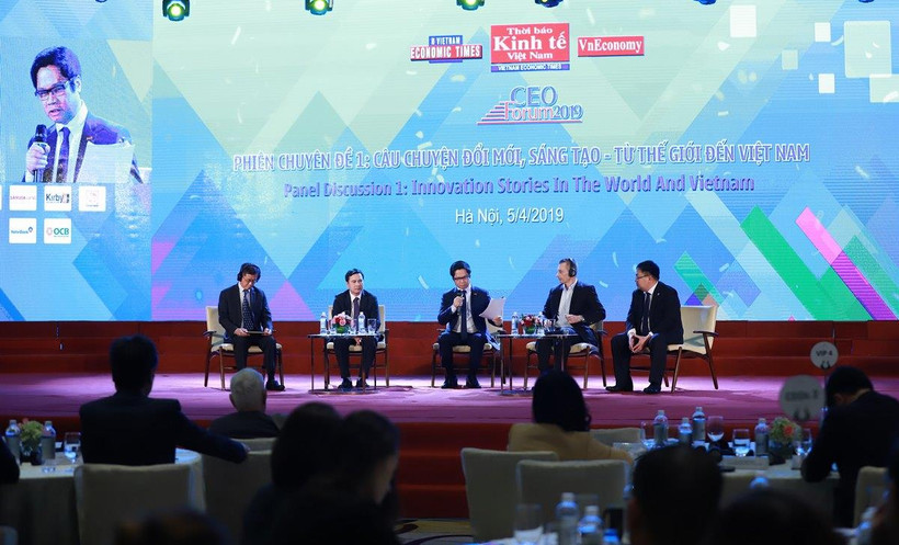 Các diễn giả tham dự Diễn đàn CEO 2019. (Ảnh: BTC/Vietnam+)
