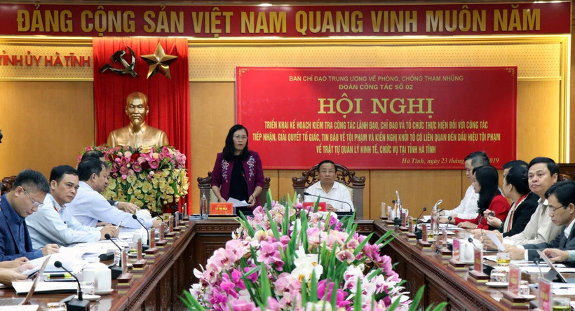 Chủ nhiệm Ủy ban Tư pháp của Quốc hội Lê Thị Nga phát biểu chỉ đạo. (Ảnh: Công Tường/TTXVN)