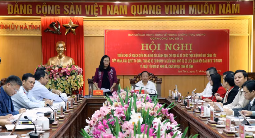 Chủ nhiệm Ủy ban Tư pháp của Quốc hội Lê Thị Nga phát biểu chỉ đạo. (Ảnh: Công Tường/TTXVN)