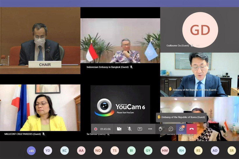 Ảnh chụp màn hình cuộc họp lần thứ 395 của ACPR. (Ảnh: TTXVN phát)