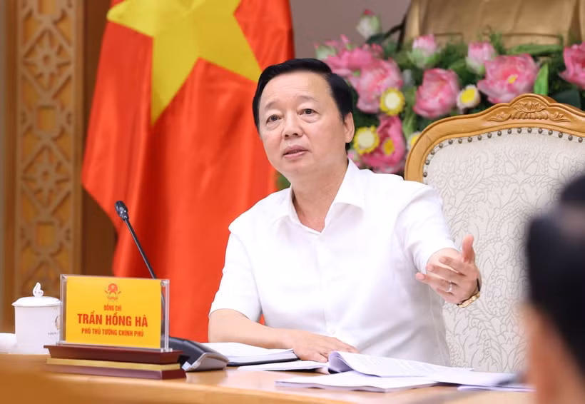 Phó Thủ tướng Trần Hồng Hà phát biểu chỉ đạo. (Ảnh: Văn Điệp/TTXVN)