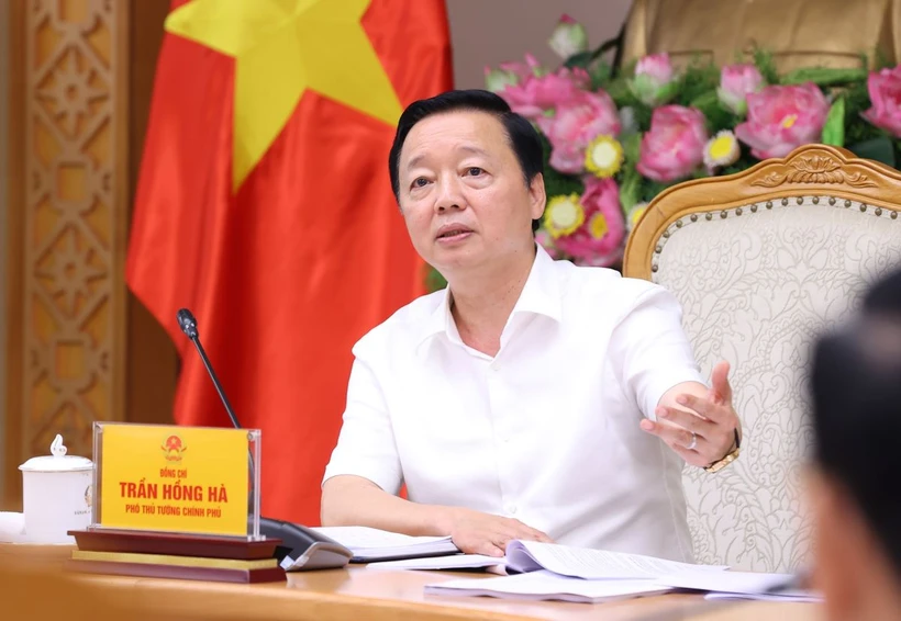 Phó Thủ tướng Trần Hồng Hà phát biểu chỉ đạo. (Ảnh: Văn Điệp/TTXVN)