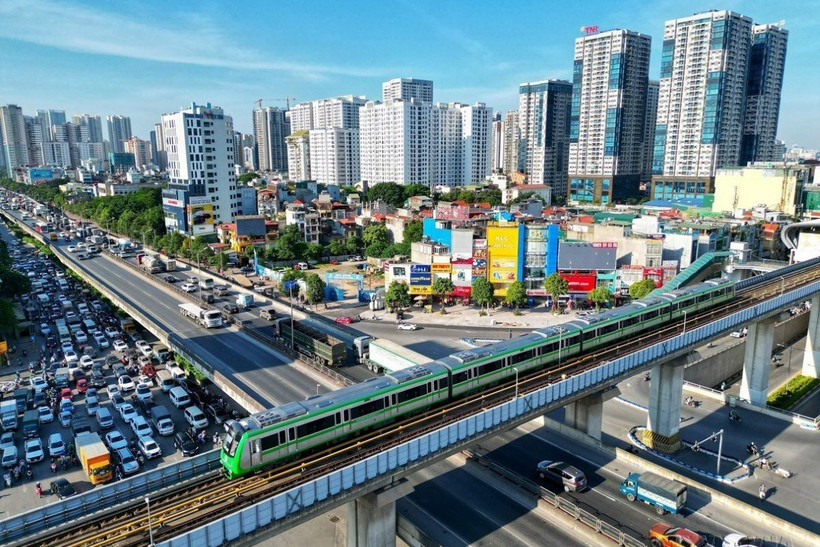 Ban Quản lý đường sắt đô thị Hà Nội có tỷ lệ giải ngân trên trung bình của thành phố. (Ảnh: Tuấn Anh/TTXVN)