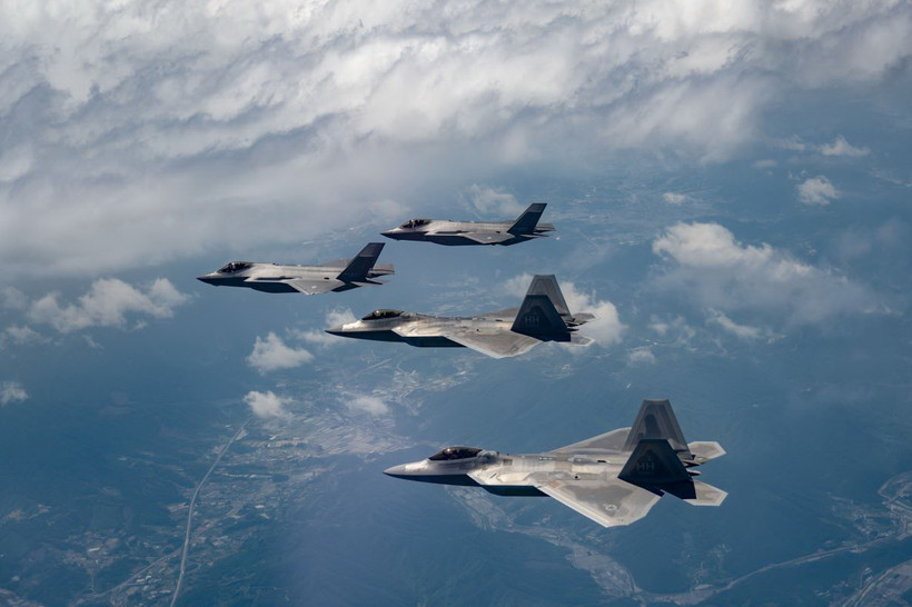 Tiêm kích F-35A của Hàn Quốc tham gia cuộc tập trận chung với Mỹ ở Chungcheong, Hàn Quốc ngày 16/5/2024. (Ảnh: Yonhap/TTXVN)