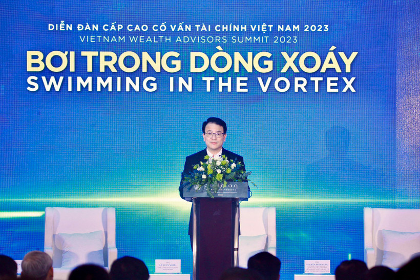 Thứ trưởng Bộ Kế hoạch Đầu tư Trần Quốc Phương nhấn mạnh tại Diễn đàn Cấp cao Cố vấn tài chính Việt Nam 2023. (Ảnh: PV/Vietnam+)