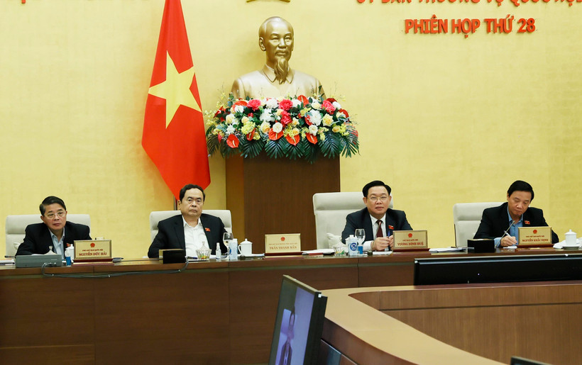 Chủ tịch Quốc hội Vương Đình Huệ phát biểu. (Ảnh: Lâm Khánh/TTXVN)