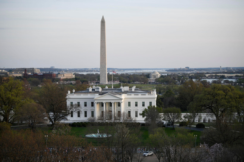 Toàn cảnh Nhà Trắng ở Washington D.C. Ảnh chụp ngày 4/4/2019. (Ảnh: THX/TTXVN)