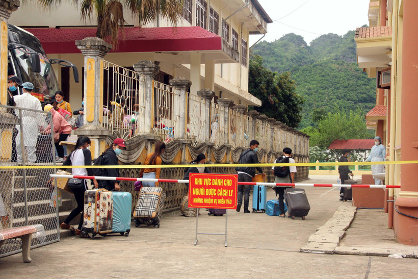 Khu cách ly tập trung lưu học sinh Lào tại trường Cao đẳng y tế Sơn La. (Ảnh: Hữu Quyết/TTXVN)