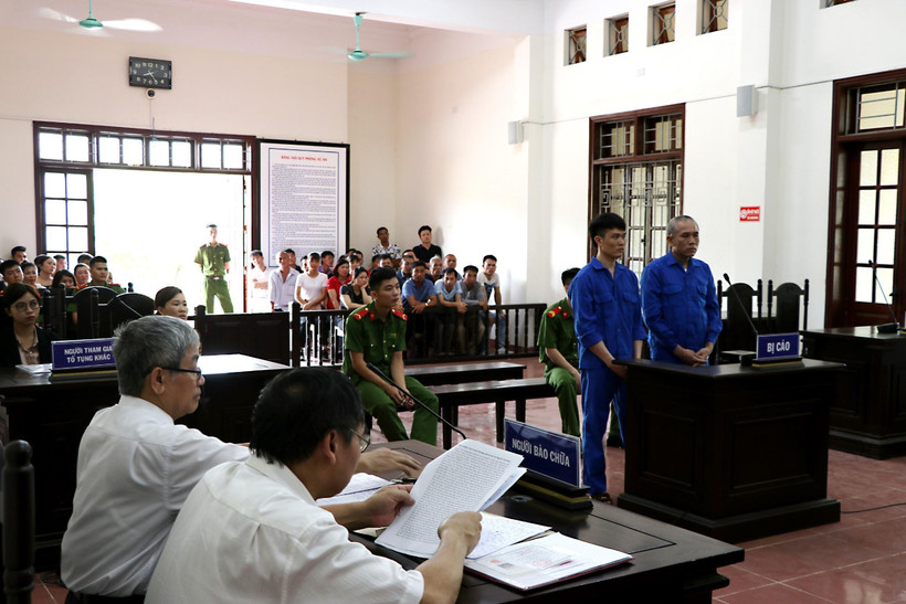 Quang cảnh phiên tòa xét xử sơ thẩm vụ án. (Ảnh: Thanh Hải/TTXVN)