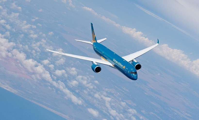 Dòng máy bay thế hệ hiện đại nhất Airbus A350 của Vietnam Airlines được sử dụng để khai thác đường bay Hà Nội-Australia. (Ảnh: CTV/Vietnam+)