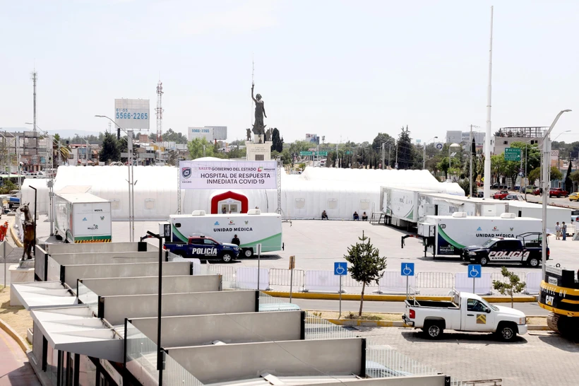 Một bệnh viện dã chiến điều trị cho các bệnh nhân nhiễm COVID-19 tại Hidalgo, Mexico. (Ảnh: THX/TTXVN)