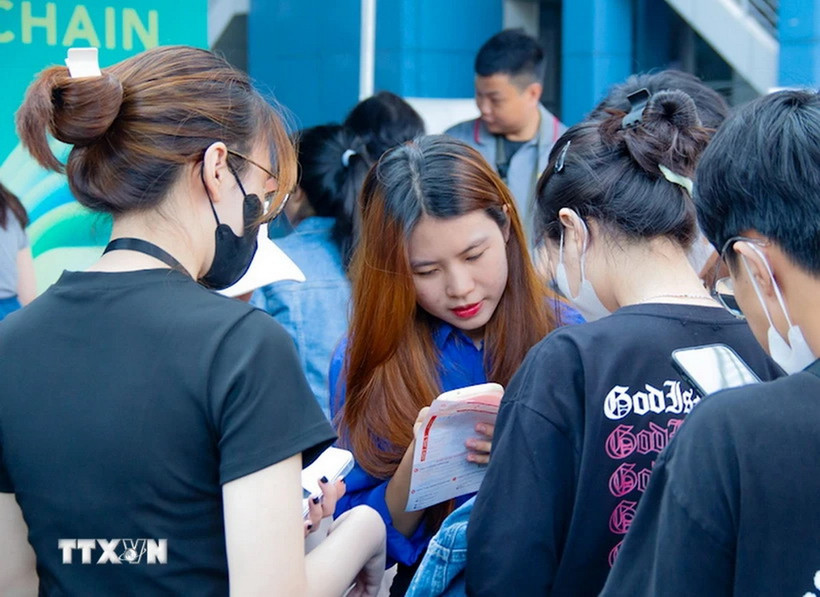 Ngày hội tuyển dụng, việc làm năm 2024 ở Thành phố Hồ Chí Minh. (Ảnh: Thanh Vũ/TTXVN)