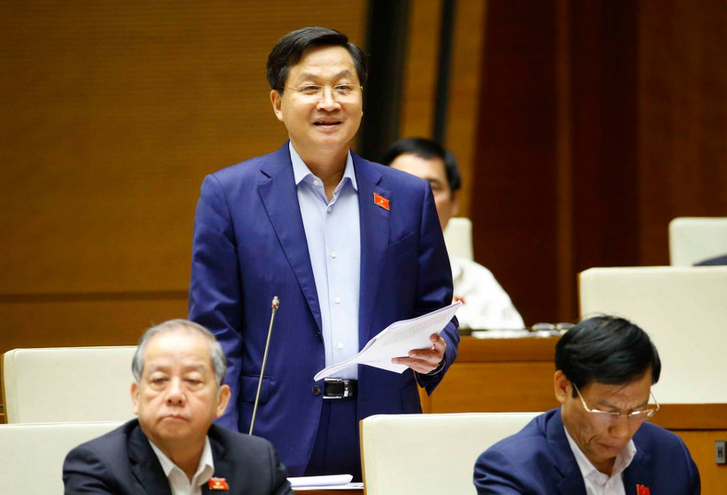 Tổng Thanh tra Chính phủ Lê Minh Khái trả lời chất vấn của các đại biểu Quốc hội. (Ảnh: Doãn Tấn/TTXVN)