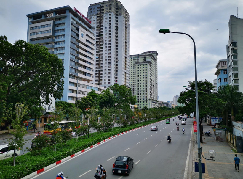 Đường Trần Duy Hưng (Hà Nội). (Ảnh: Thành Đạt/TTXVN)