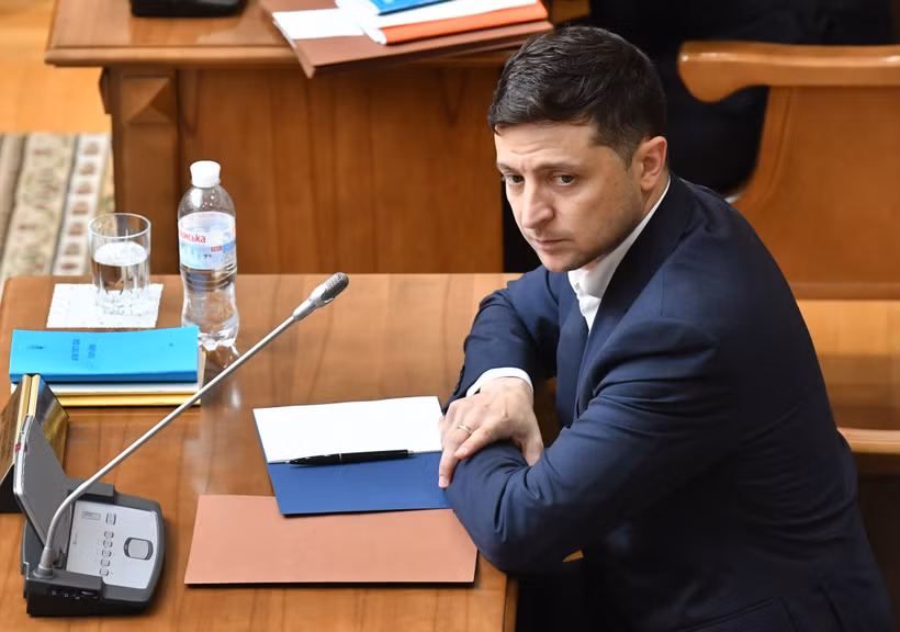 Tổng thống Ukraine Volodymyr Zelensky tại phiên họp của Tòa án Hiến pháp ở Kiev ngày 11/6/2019. (Ảnh: AFP/TTXVN)