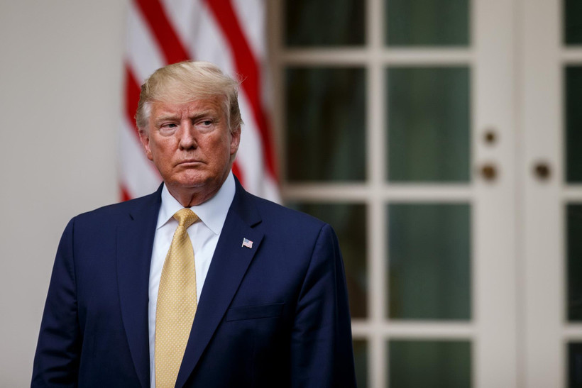 Tổng thống Mỹ Donald Trump phát biểu tại Nhà Trắng ở Washington DC. (Ảnh: THX/TTXVN)