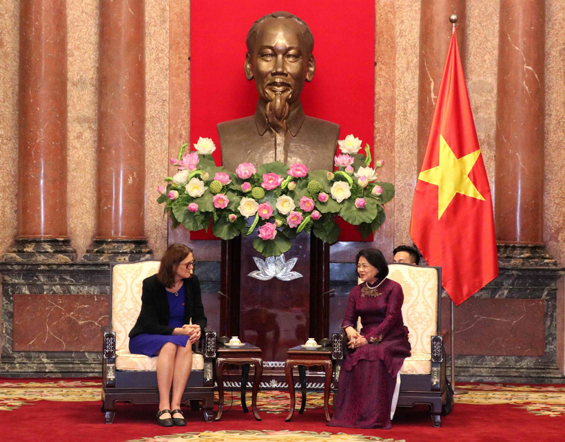 Quang cảnh buổi tiếp. (Ảnh: Văn Điệp/TTXVN)