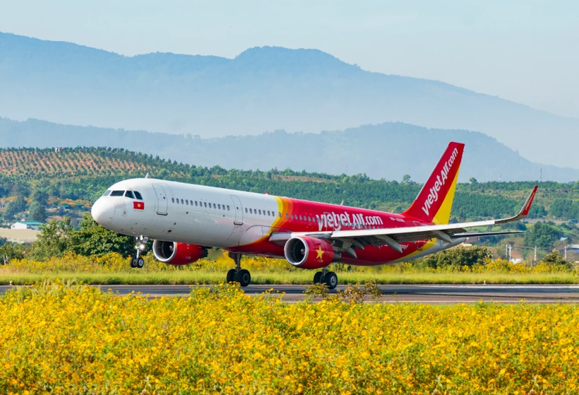Máy bay của Hãng hàng không Vietjet Air. (Ảnh: PV/Vietnam+)