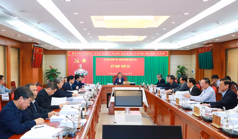 Quang cảnh kỳ họp thứ 33 của Ủy ban Kiểm tra Trung ương. (Ảnh: Phương Hoa/TTXVN) 