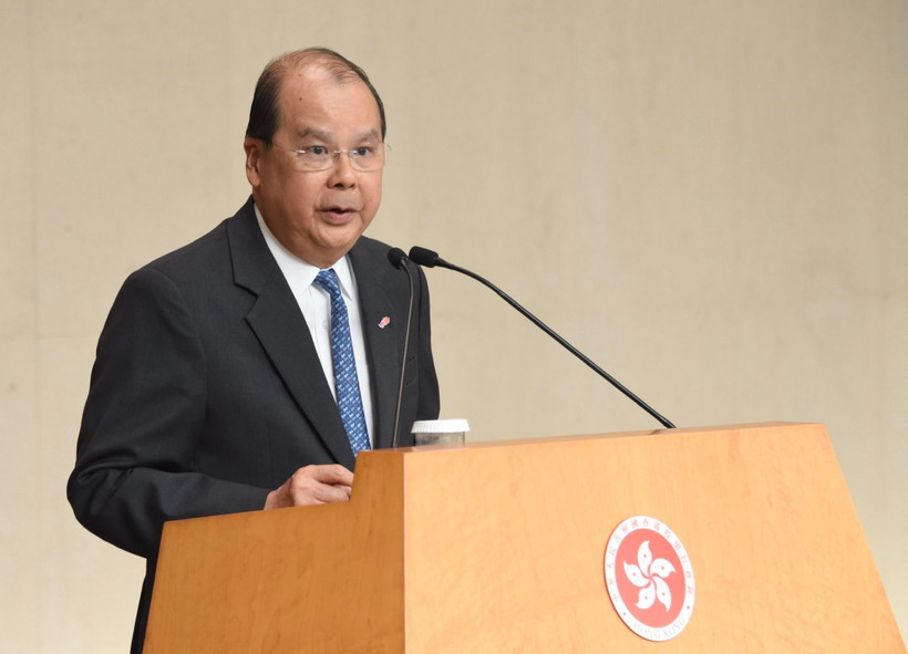 Tổng Thư ký chính quyền Hong Kong (Trung Quốc) Trương Kiến Tông trong cuộc họp báo tại Hong Kong, Trung Quốc, ngày 5/11/2019. (Ảnh: THX/ TTXVN)