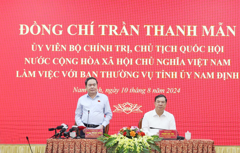 Chủ tịch Quốc hội Trần Thanh Mẫn phát biểu. (Ảnh: Thống Nhất/TTXVN)
