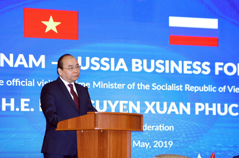 Thủ tướng Nguyễn Xuân Phúc phát biểu tại diễn đàn. (Ảnh: Thống Nhất/TTXVN)