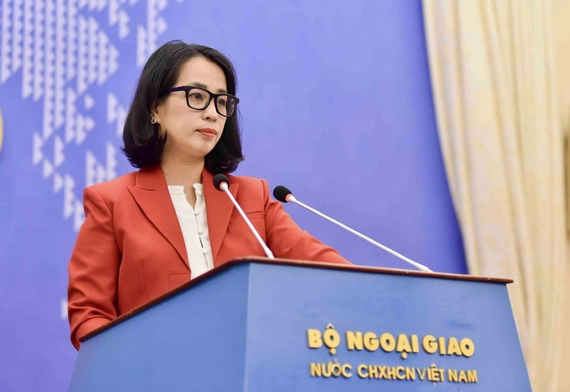 Người phát ngôn Bộ Ngoại giao Phạm Thu Hằng. (Ảnh: Minh Đức/TTXVN)
