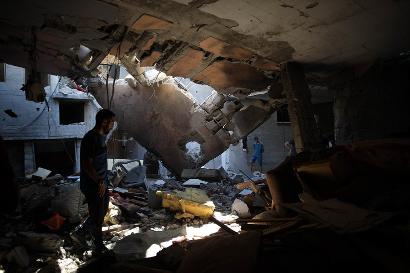 Ngôi nhà bị phá hủy do xung đột Hamas - Israel tại trại tị nạn Nuseirat ở Dải Gaza ngày 4/9/2024. (Ảnh: THX/TTXVN)