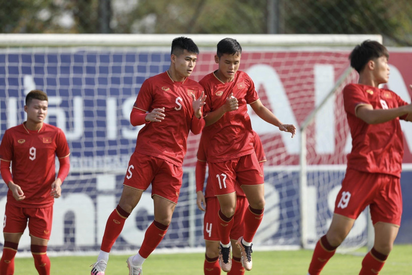 U22 Việt Nam tự tin bước vào SEA Games 32. (Ảnh: Minh Quyết/TTXVN)