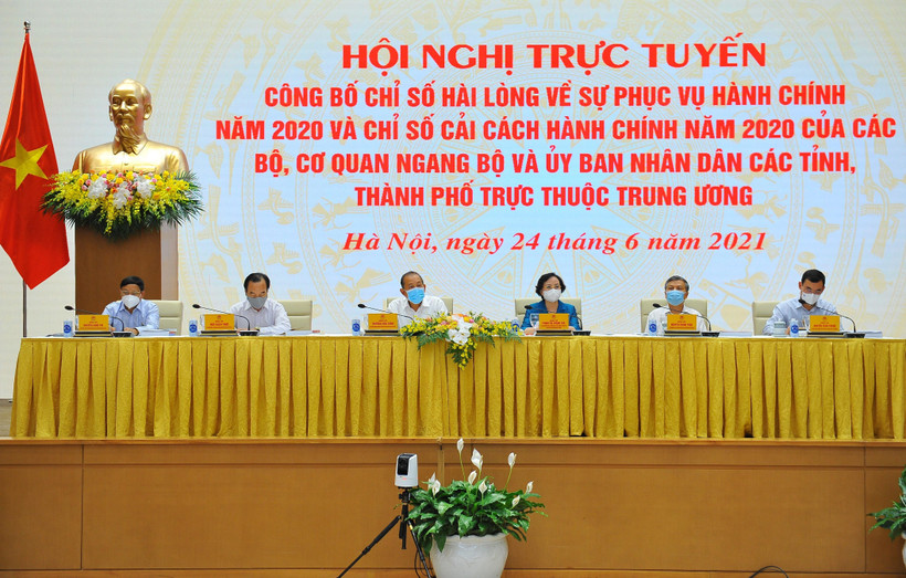Phó Thủ tướng Thường trực Trương Hòa Bình, Trưởng ban Chỉ đạo cải cách hành chính của Chính phủ chủ trì hội nghị. (Ảnh: Minh Đức/TTXVN)