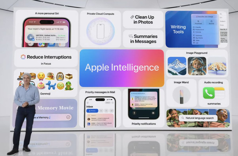 Apple cho ra mắt Apple Intelligence, hệ thống AI cá nhân dành cho iPhone, iPad và Mac.