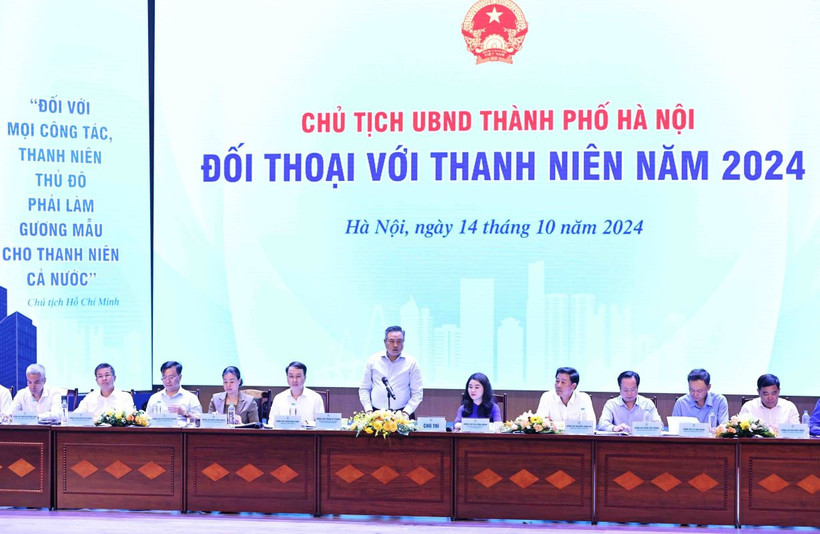 Chủ tịch Ủy ban Nhân dân thành phố Hà Nội Trần Sỹ Thanh phát biểu. (Ảnh: Minh Đức/TTXVN)