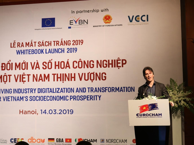 EuroCham đã ra mắt ấn phẩm thường niên Sách Trắng 2019. (Ảnh: PV/Vietnam+)