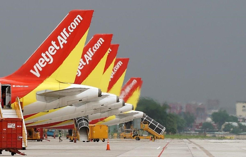 Đội tàu bay của hãng hàng không Vietjet. (Ảnh: CTV/Vietnam+)