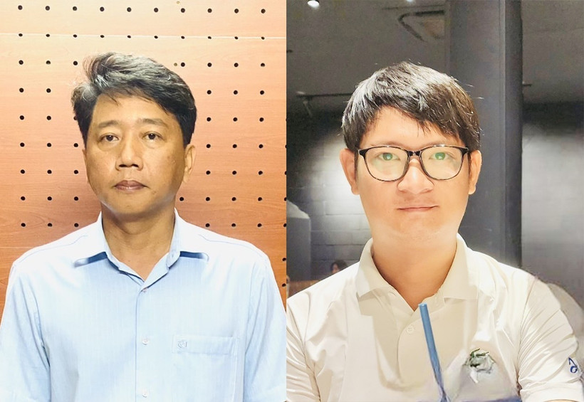 Hai bị can Phòng Ngô Phú Nhân (trái) và Lương Duy Long. (Ảnh: TTXVN phát)