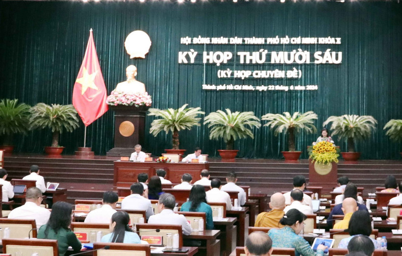 Kỳ họp thứ 16 HĐND Thành phố Hồ Chí Minh khóa X. (Ảnh: Xuân Khu/TTXVN)