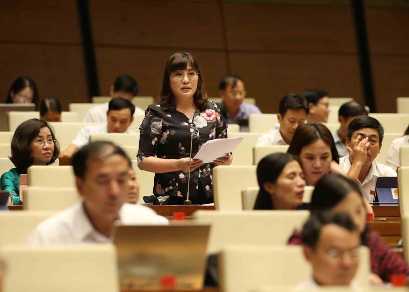 Đại biểu Quốc hội thành phố Đà Nẵng Võ Thị Như Hoa phát biểu. (Ảnh: Phương Hoa/TTXVN)