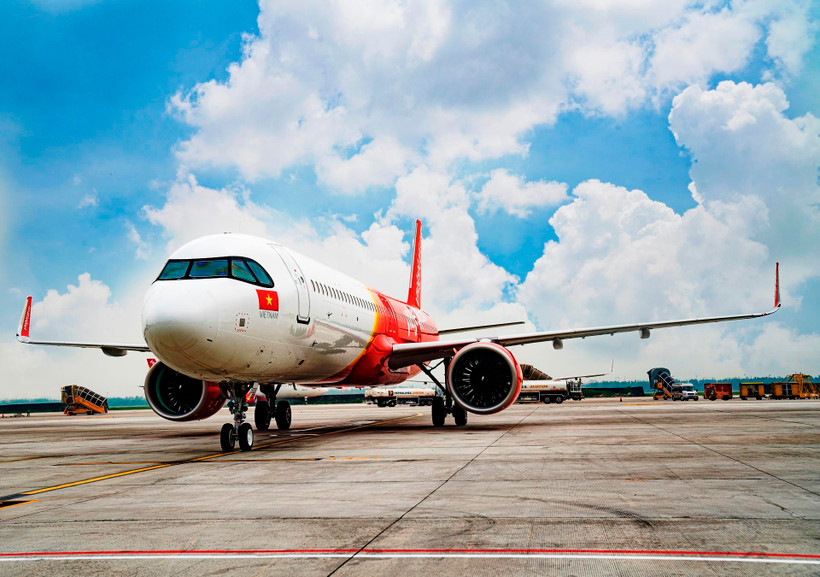Máy bay của hãng hàng không Vietjet. (Ảnh: CTV/Vietnam+)