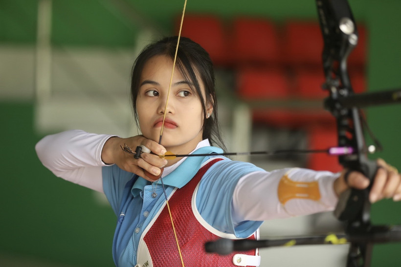 Cung thủ Đỗ Thị Ánh Nguyệt, (Ảnh: Minh Quyết/TTXVN)