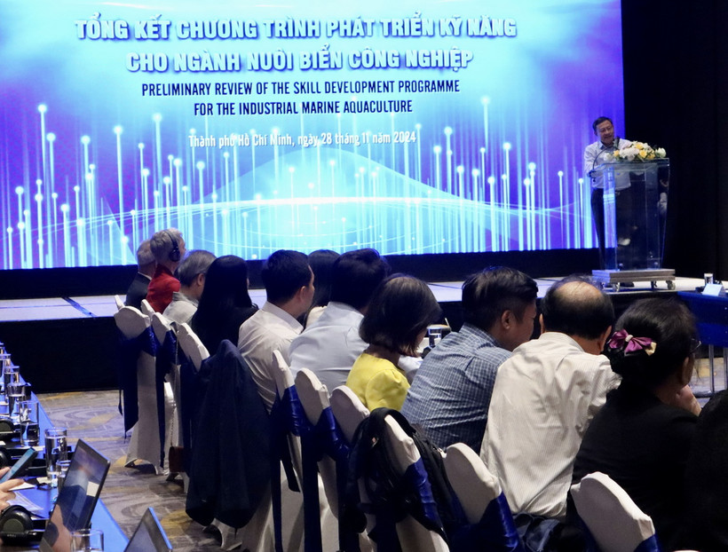 Quang cảnh Hội nghị tổng kết Chương trình phát triển ngành nuôi biển công nghiệp Việt Nam. (Ảnh: Xuân Anh/TTXVN)