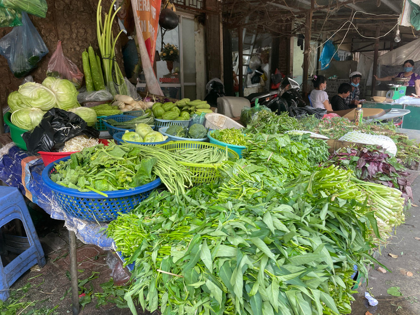Giá một số loại rau xanh vẫn đang có mức giá cao. (Ảnh: PV/Vietnam+)